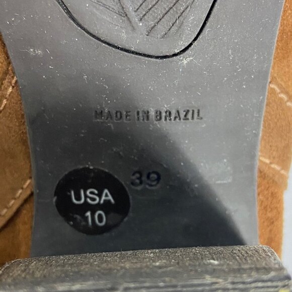 Esdra Leather Cut Out Heeled Ankle Booties Size 39 or US Size 10 Brazili Boho - Picture 5 of 11